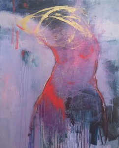 我不必完美》，2017 年（布面丙烯和粉彩画）
