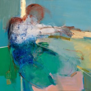 内心的力量，2020 年（丙烯酸、粉彩和金箔画布） 作者 
