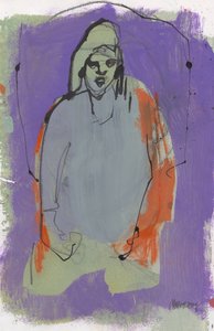 素描本 10，2024 年（蛋彩颜料、墨水、木炭，纸本） 作者 