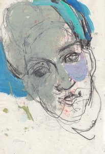 素描本 29，2025 年（蛋彩颜料、木炭纸） 作者 