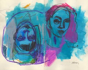 素描本 36，2025 年（蛋彩颜料、木炭纸） 作者 