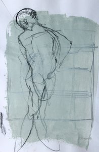 素描本》46，2025 年（蛋彩颜料、木炭纸） 作者 