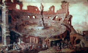 1552年的古董斗牛。 作者 梅尔滕·范·海姆斯克