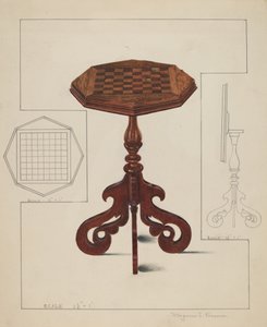 Checker-board Table-tilt Top, 约1936年。