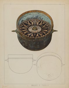船上的指南针，约1937年。