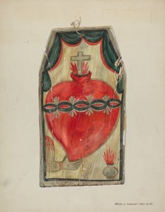 Retablo Sacred Heart，约1939年。 作者 马杰尔·G·克拉弗林