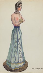 八个处女中的圣诞老人之一侧视图，约1937年。 作者 马杰尔·G·克拉弗林
