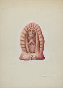 瓜达卢佩石刻小雕像，约1937年。 作者 马杰尔·G·克拉弗林