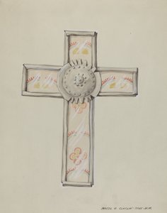锡和墙纸十字架，约1937年。 作者 马杰尔·G·克拉弗林