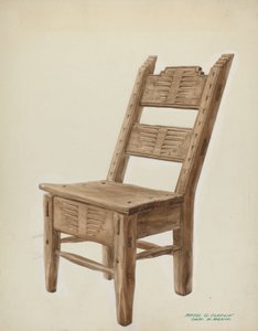 木椅，约1939年。 作者 马杰尔·G·克拉弗林