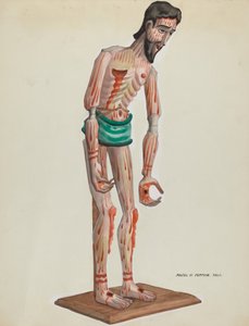 木头克里斯托，绘画的前视图，约1937年。 作者 马杰尔·G·克拉弗林