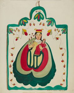 木制Retablo，圣安东尼奥，约1937年。