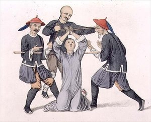 拷打手指》，《中国的刑罚》第 10 版，J. Dadley 刻版