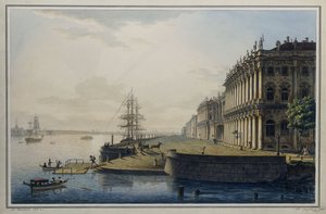 帝国冬宫的景色，1818年 作者 Maksim Nikiforovich VorobOev