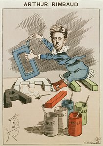 亚瑟·兰波 (Arthur Rimbaud) (1854-91) 的漫画，出自《Les Hommes d