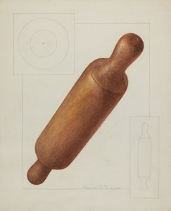 擀面杖，约1937年。 作者 曼努埃尔·G·鲁尼安