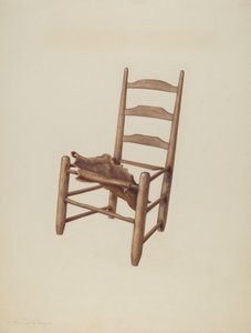 手工制作的椅子--生皮座椅，约1939年。