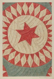 星形和环形被子，约1938年。 作者 曼努埃尔·G·鲁尼安