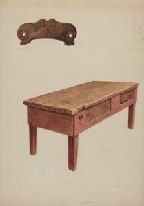裁缝师的工作台，约1938年。