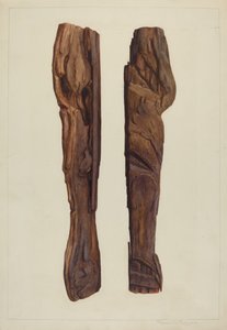 三岔口调查标志，约1938年。 作者 曼努埃尔·G·鲁尼安