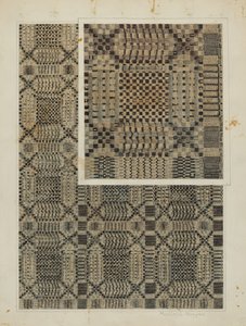 编织的盖毯，约1938年。