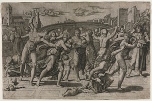 不含杉树的无辜者惨案，ca。 1513-15。 作者 马尔坎通尼奥·莱蒙迪