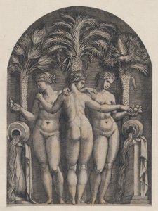 Speculum Romanae Magnificentiae:The Three Graces, ca. 1500-1534., ca. 1500-1534. 作者 马尔坎通尼奥·莱蒙迪