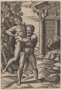 海格力斯和安泰 作者 Marcantonio Raimondi，拉斐尔之后