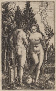 拿着球的男人和女人 作者 Marcantonio Raimondi 可能在 Francesco Francia 之后