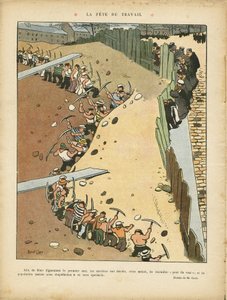 马塞尔-卡比（Marcel Capy）（1865-1941）在《新闻报》上的插图，12年4月27日--劳动节--建筑城市规划，工作，5月1日--梯田。