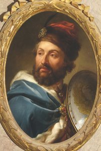 波兰国王卡西米尔四世-雅盖隆（1427-1492）的肖像--马尔切洛-巴恰雷利（1731-1818）。铜上油彩