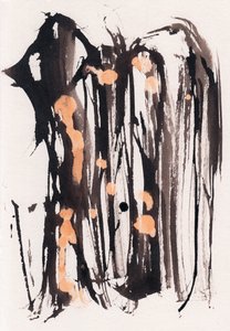Wabi Sabi，2018（纸上水墨和漂白剂） 作者 马尔科·坎佩德利