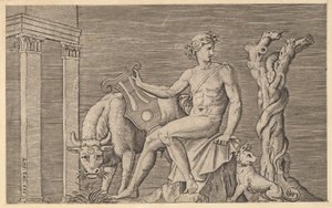 Speculum Romanae Magnificentiae：阿波罗照看阿德米图斯的羊群，16世纪。 作者 马可·登特