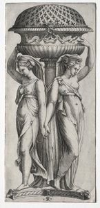 The Cassollette：支撑Support的妇女，c。 1520-27。 作者 马可·登特