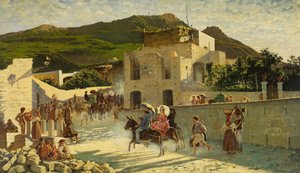 步行到卡普里岛，c.1867（布面油画）