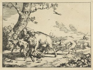 野猪被四只猎犬袭击
猎犬 作者 保罗·波特