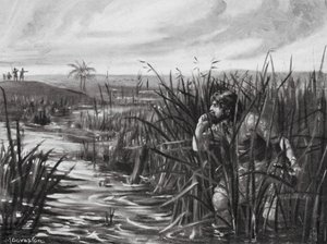一名迦勒底间谍注意到亚述先锋的接近（石版画） 作者 玛格丽特（后）多瓦斯顿
