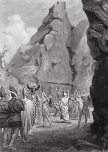 赫梯母神岩石圣殿中的祭祀舞蹈（石版画） 作者 玛格丽特（后）多瓦斯顿