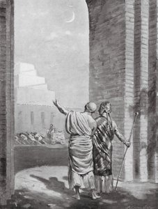 乌尔-恩古尔视察建设中的月神庙（石版画） 作者 玛格丽特（后）多瓦斯顿