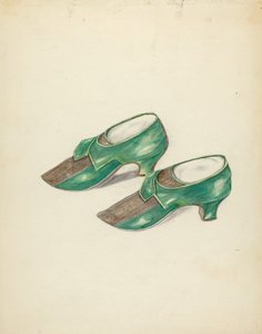 女人的鞋子，约1940年。
