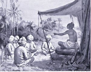 库洛通加-乔拉指示他的测量员 公元 1086 年（石版画） 作者 玛格丽特·多瓦斯顿