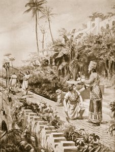 巴比伦的悬园》，插图选自哈钦森的《万国史》（石印本） 作者 玛格丽特·多瓦斯顿