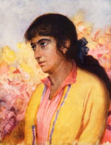 亚美尼亚女孩》（彩色石版画） 作者 玛格丽特·托马斯