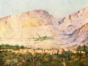 黎巴嫩的德鲁兹村（彩色石版画） 作者 玛格丽特·托马斯
