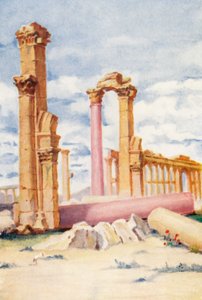 倒塌的巨石，巴尔米拉（彩色石版画） 作者 玛格丽特·托马斯