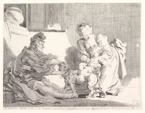 《儿童与斗牛犬》，1778年。 作者 玛格丽特·杰拉德