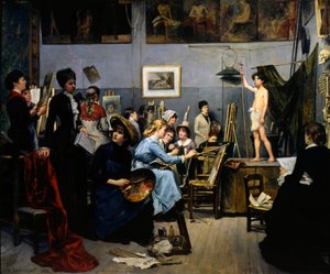 朱利安学院的工作室》，1881年。   作者 Maria Konstantinowka Bashkirtseff
