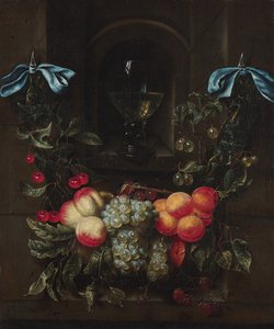 水果花环静物画 作者 