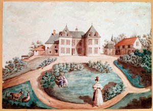 A castle in Touraine. Illustration for The Lily of the Valley by Balzac. (Drawing 作者 玛丽亚·你（主演）弗雷斯奈
