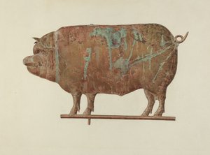 猪的风向标，约1940年。 作者 玛丽安·佩奇